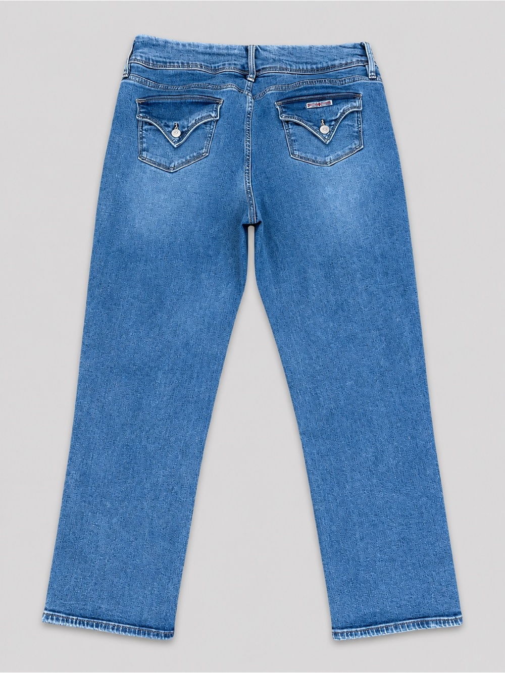 Hudson Signature Flap Pocket Ankle Crop Straight Leg Jeans Sz 14 Lt Wash Denim - Picture 7 of 14